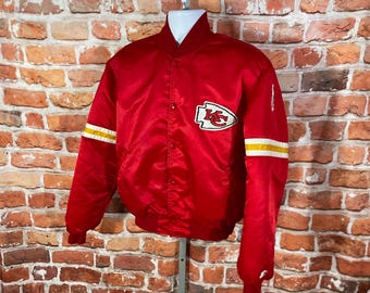vintage Kansas City Chiefs Starter satin bomber jacket sz XL
