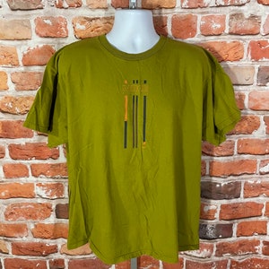 vintage 90s Nike Athletics puke green shirt - sz XL - swoosh grunge tee