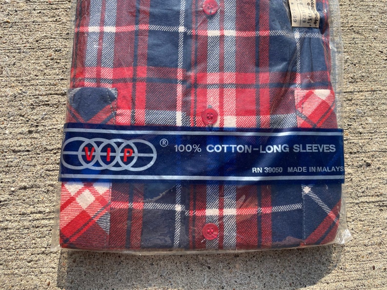 Deadstock 70s VIP Plaid Flannel Shirt - Sz M - Grandpa Lumberjack ...