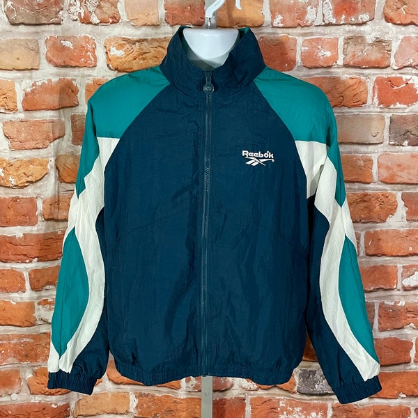 vintage 90s Reebok colorblock windbreaker jacket - tagged L