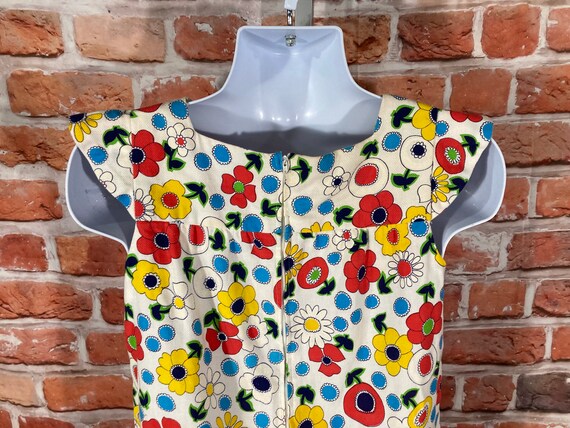 vintage flower dress 60s colorful flowers all ove… - image 7