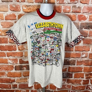 vintage 90s Elizabethtown PA layered ringer tee - fits L/XL - taco bell k mart burger king grunge tee
