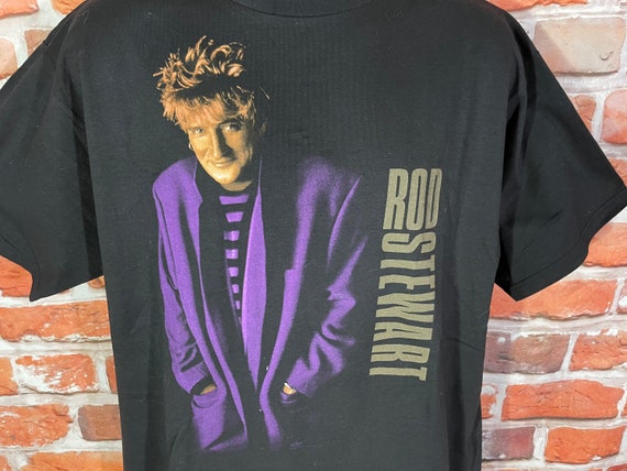deadstock 90s vintage Rod Stewart tour shirt - sz… - image 1