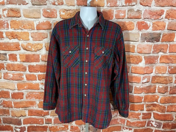 Vintage Five Brother Multicolor Thick Heavy Flannel Shirt Sz XL 