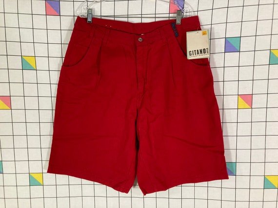 vintage 90s Gitano red denim shorts - nos w tags … - image 1