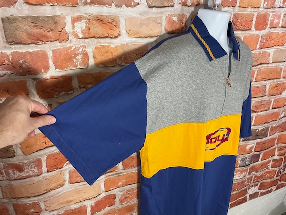 Vintage 90s IOU Oversized Zip Collar Polo Shirt - Sz 2XL