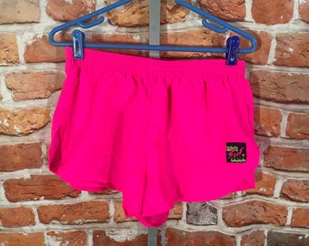 vintage neon pink Surf Style short shorts swim trunks sz XL