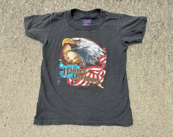 vintage 1986 Harley Davidson 3D Emblem Kids sz M blad eagle shirt