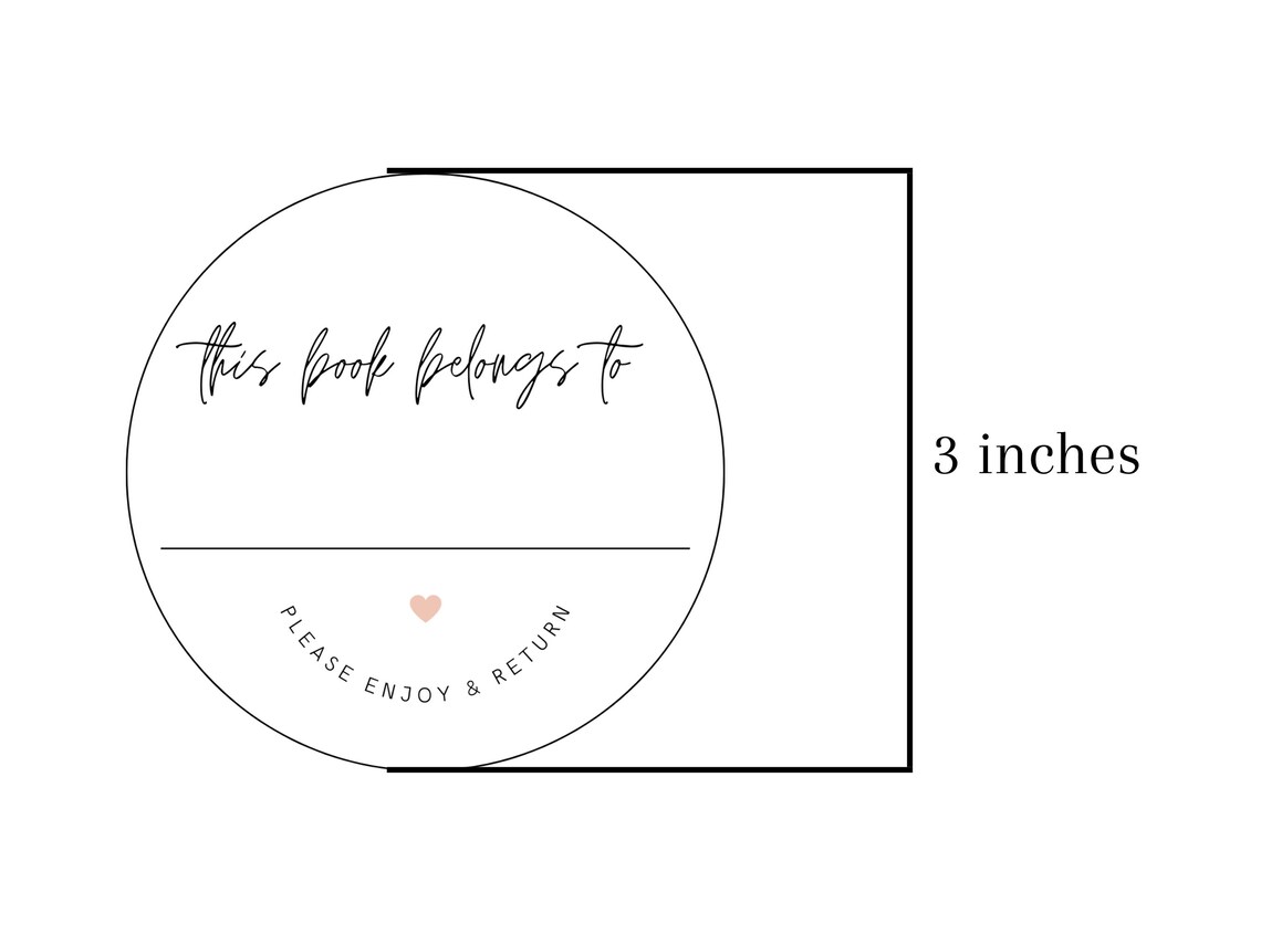 Digital Download Only - Simple Book Plate - Sticker - Label - Printable ...
