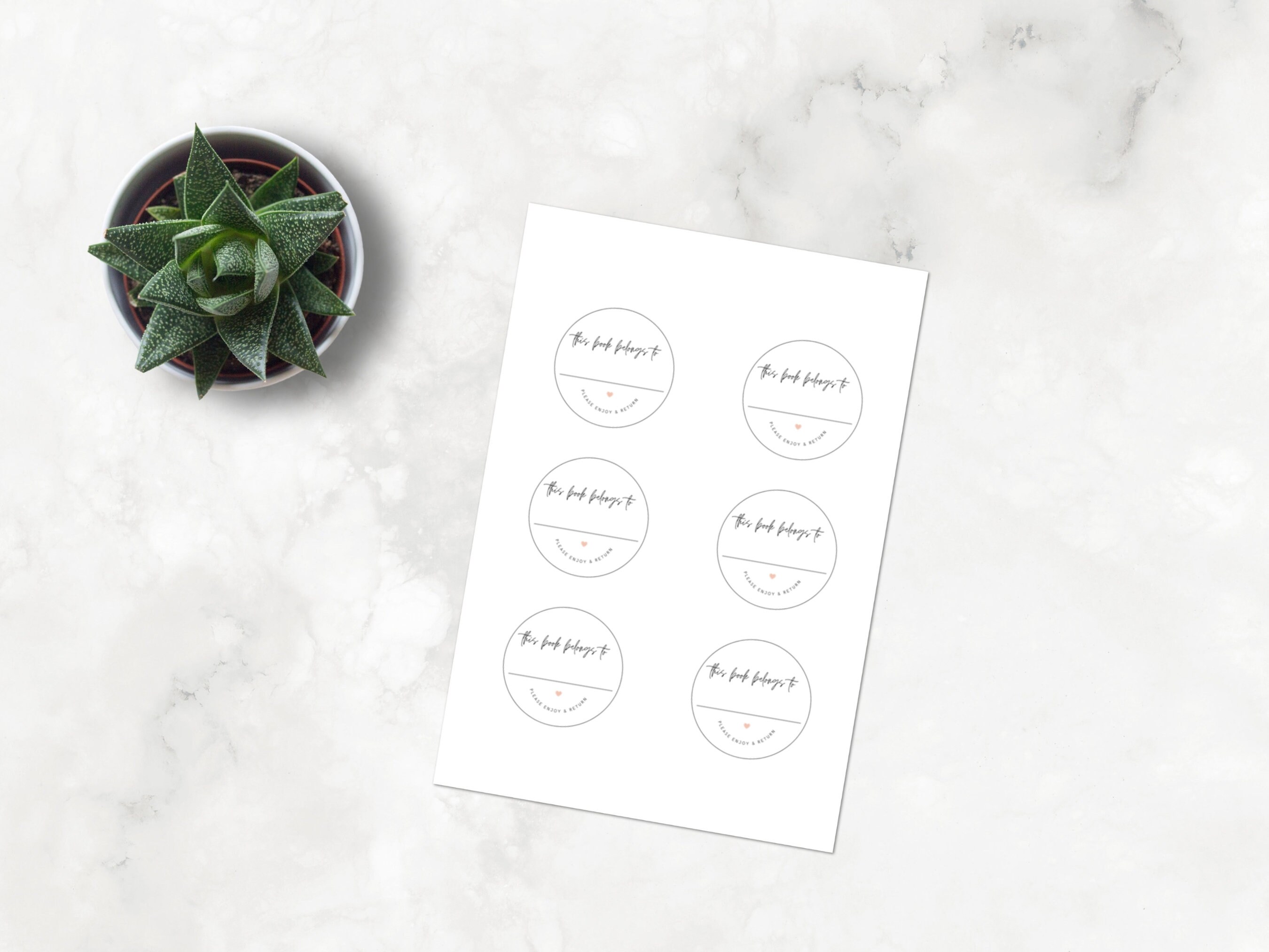 Digital Download Only - Simple Book Plate - Sticker - Label - Printable ...