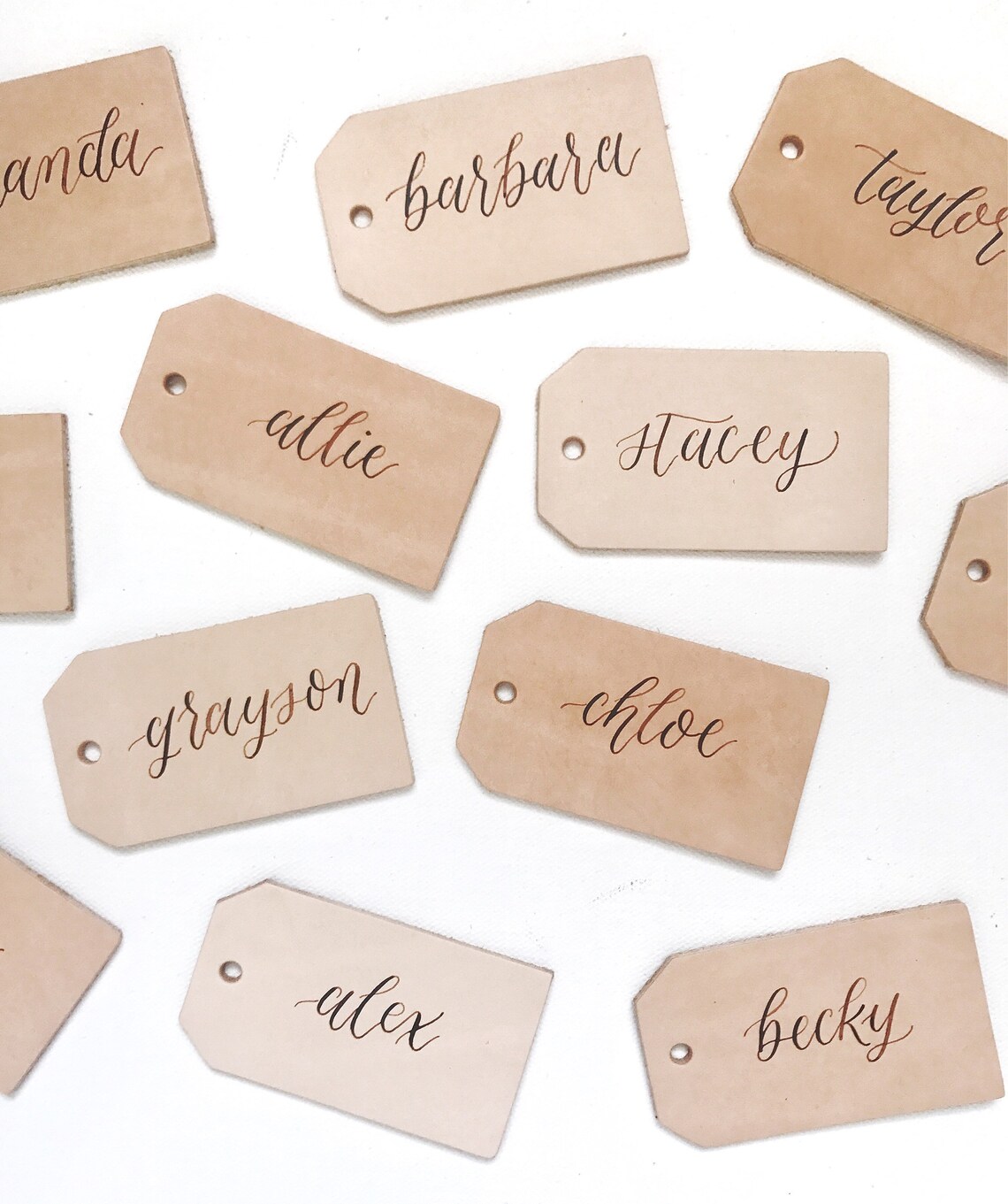 Leather Luggage Tag Escort Cards Leather Tag Place Cards Etsy