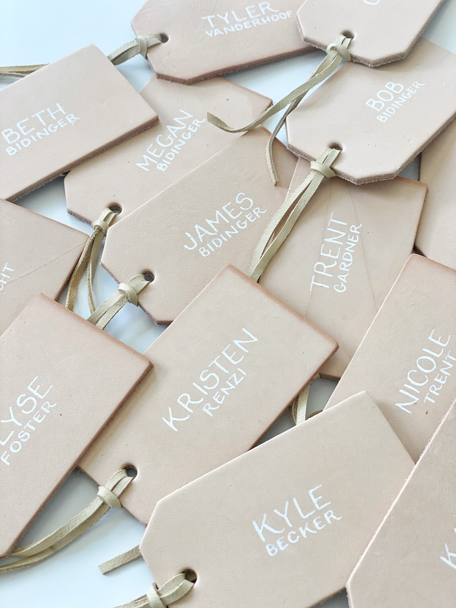 Leather Luggage Tag Escort Cards Leather Tag Place Cards Etsy