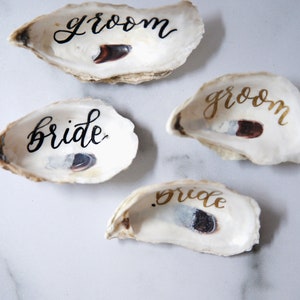 Oyster Shell Escort Cards, Oyster Place Cards, Oyster Wedding Favor, Calligraphy Oyster Favor image 4