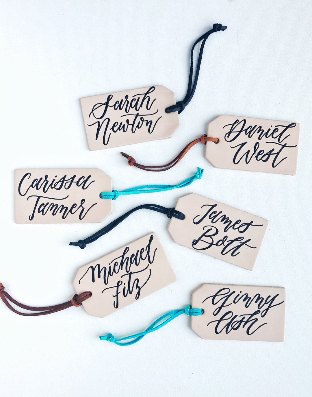 Leather Luggage Tag Escort Cards Leather Tag Place Cards Etsy