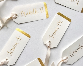 Gold Dipped Place Card Tags, Bridesmaid Gift Tags, Escort Card Tags, Wedding Tags
