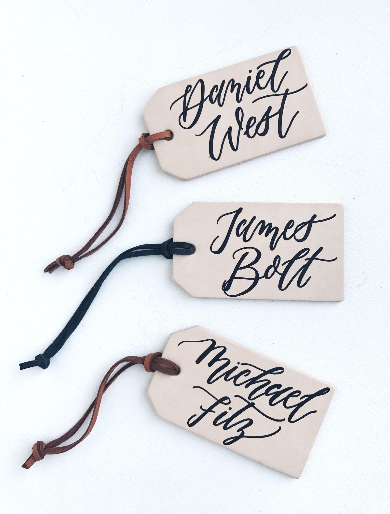 Leather Luggage Tag Escort Cards Leather Tag Place Cards Etsy