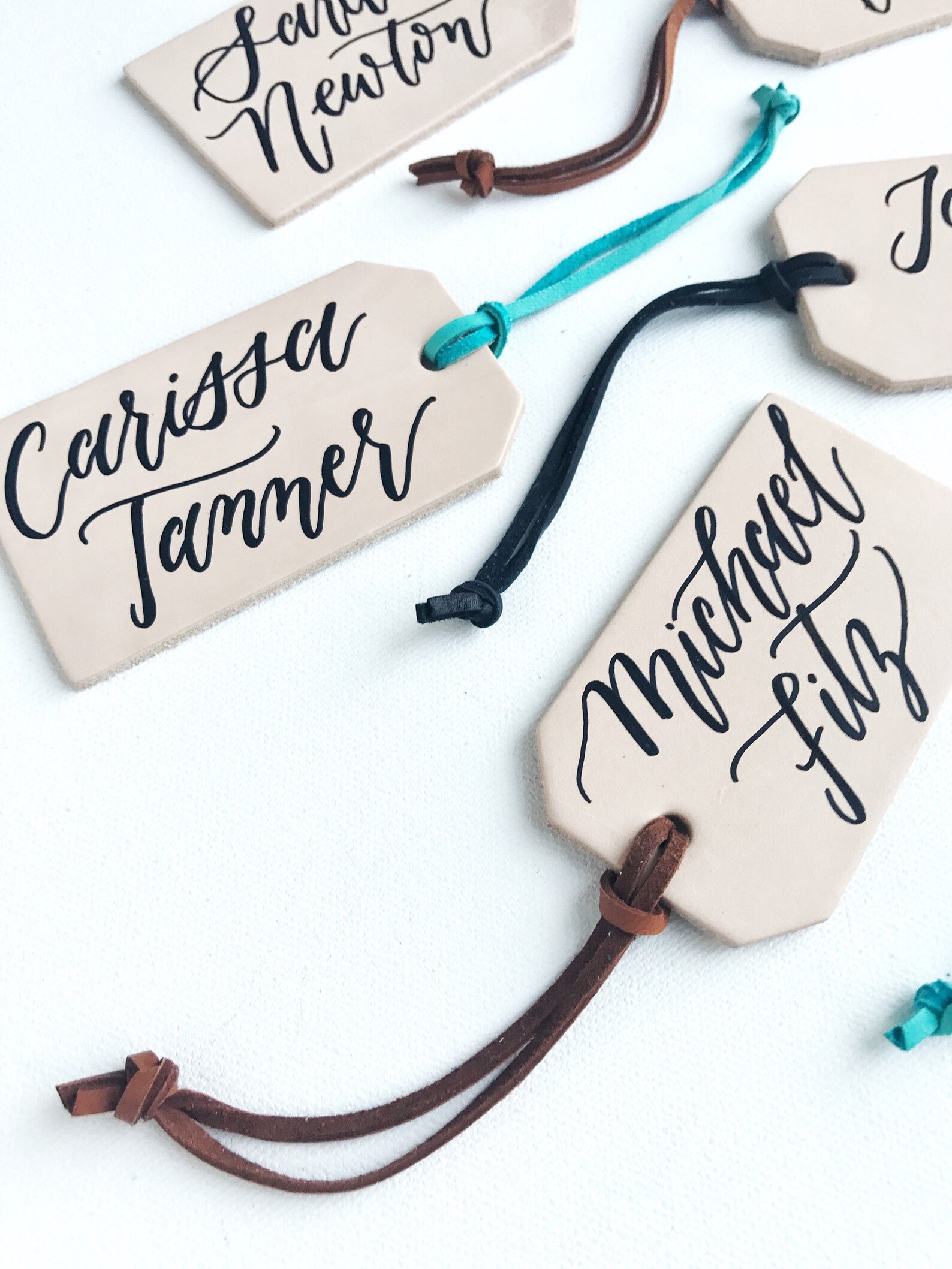 Leather Luggage Tag Escort Cards Leather Tag Place Cards Etsy