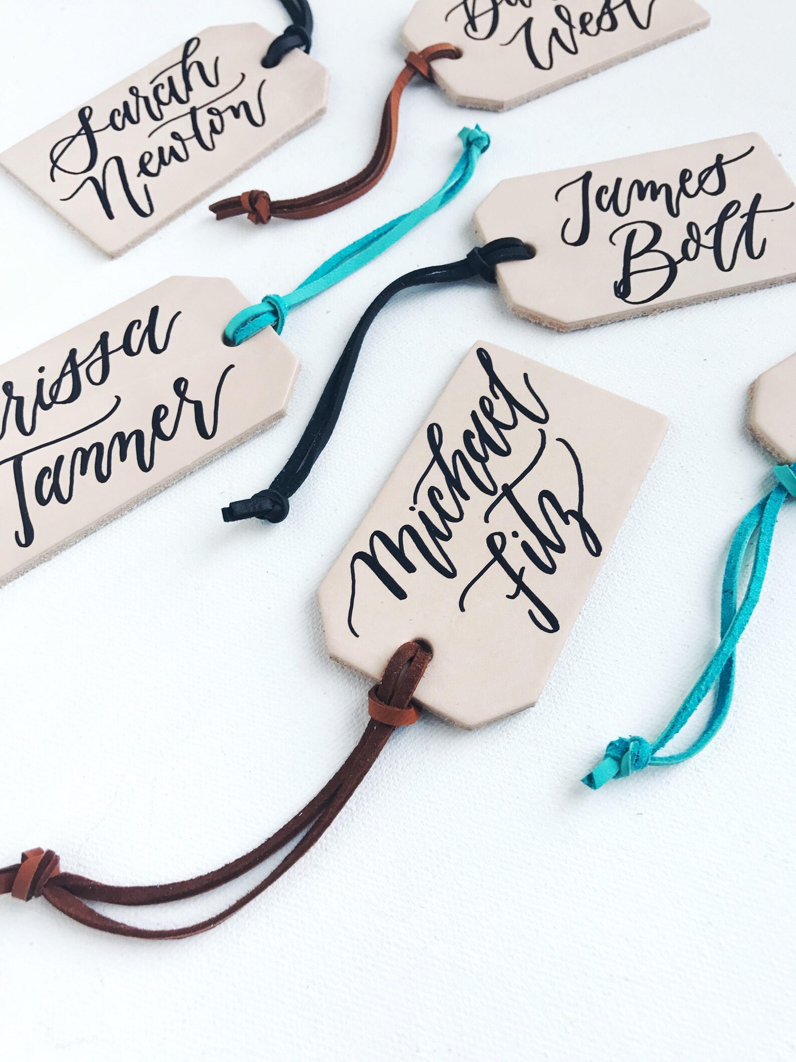 Leather Luggage Tag Escort Cards Leather Tag Place Cards Etsy