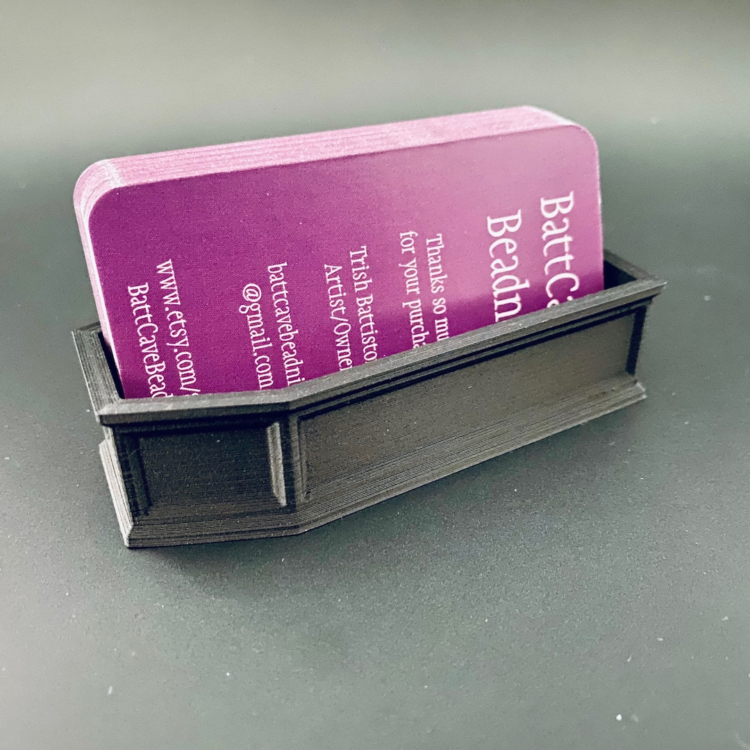 Classic Gothic Coffin Business Card Holder Small Item Container Lid