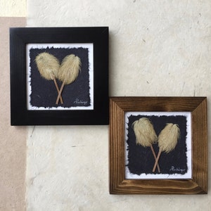 Pressed Anemone &#39;Hippi on a Stick&#39; Picture. Pressed Flower Art. Available in Black and Walnut Frame. 8x8