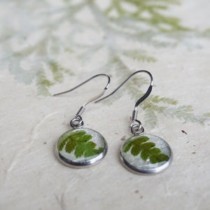 Real Fern Earrings Dangle | Pressed Botanical Jewelry | Perfect Gift for any Nature Lover | Green Fern Leaf Earrings | Fairytale Wedding