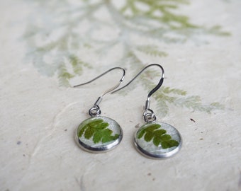 Real Fern Earrings Dangle | Pressed Botanical Jewelry | Perfect Gift for any Nature Lover | Green Fern Leaf Earrings | Fairytale Wedding