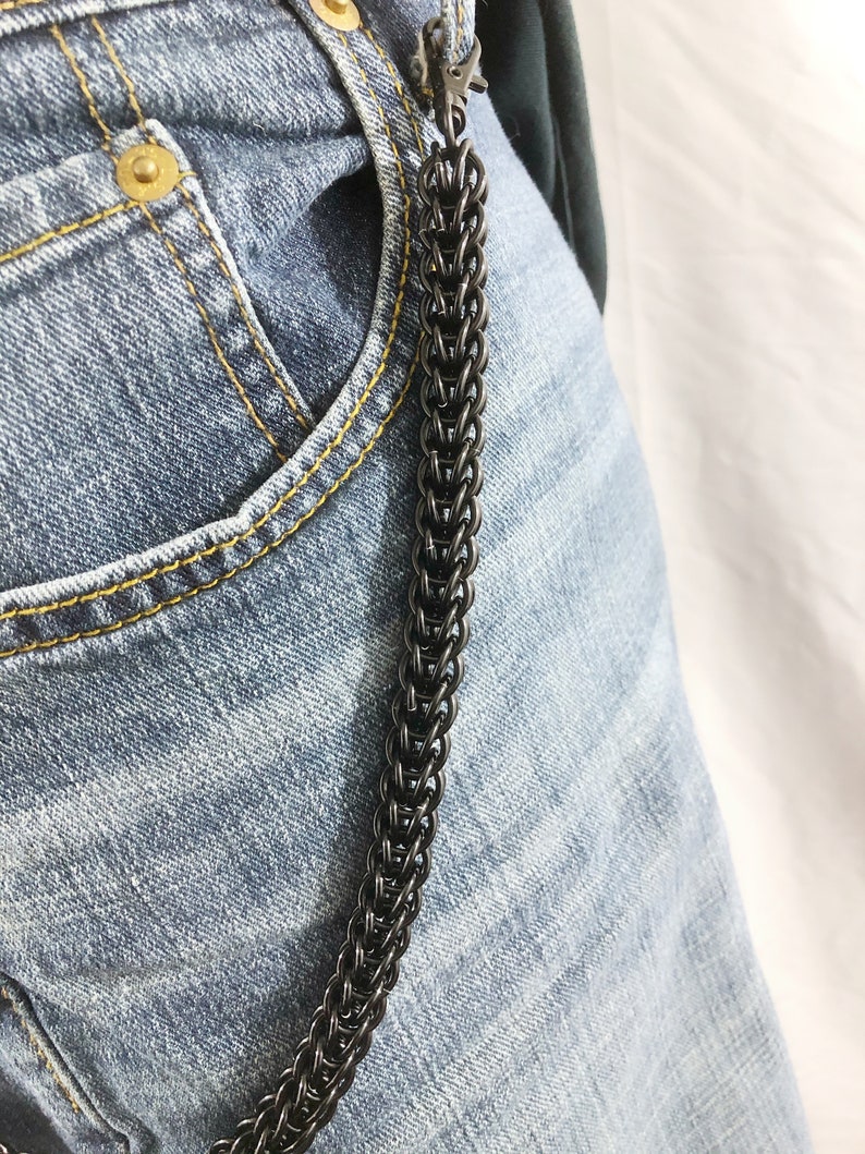 1/2 Thick Black Metal Wallet Chain Mens Womens Unisex Etsy