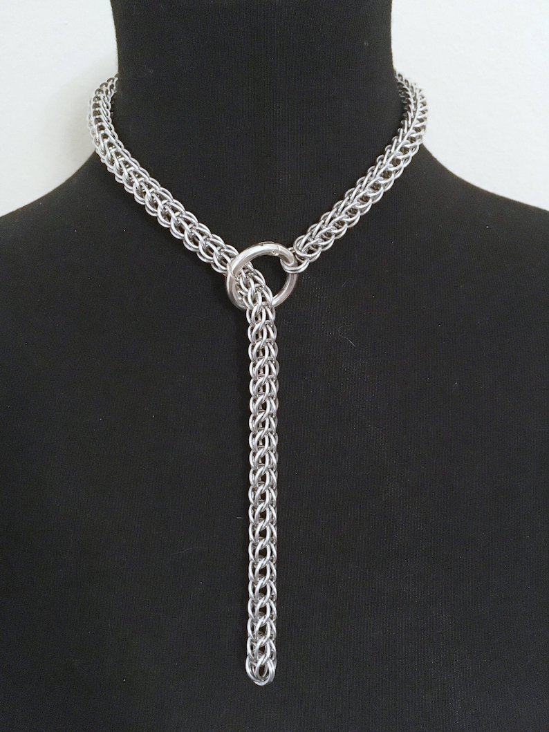 Bright Aluminum Chainmail Choke Chain Leash Nickel Free Etsy