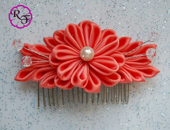 coral hair flower