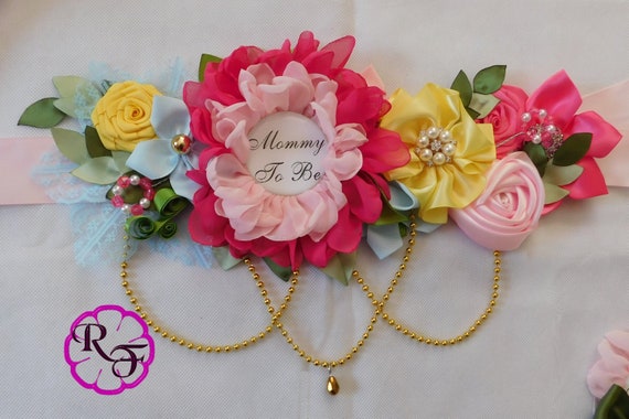 flower sash belt for baby shower