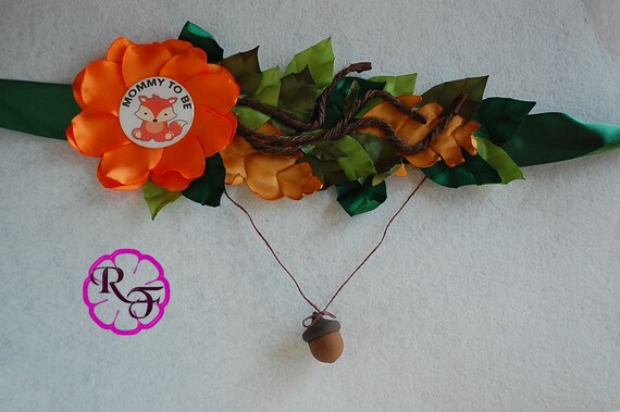 Woodland Baby Shower / Maternity sash / Fox Baby shower , Woodland belly belt , Woodland sash belt , Forest animal baby shower, Daddy to be Il_570xn