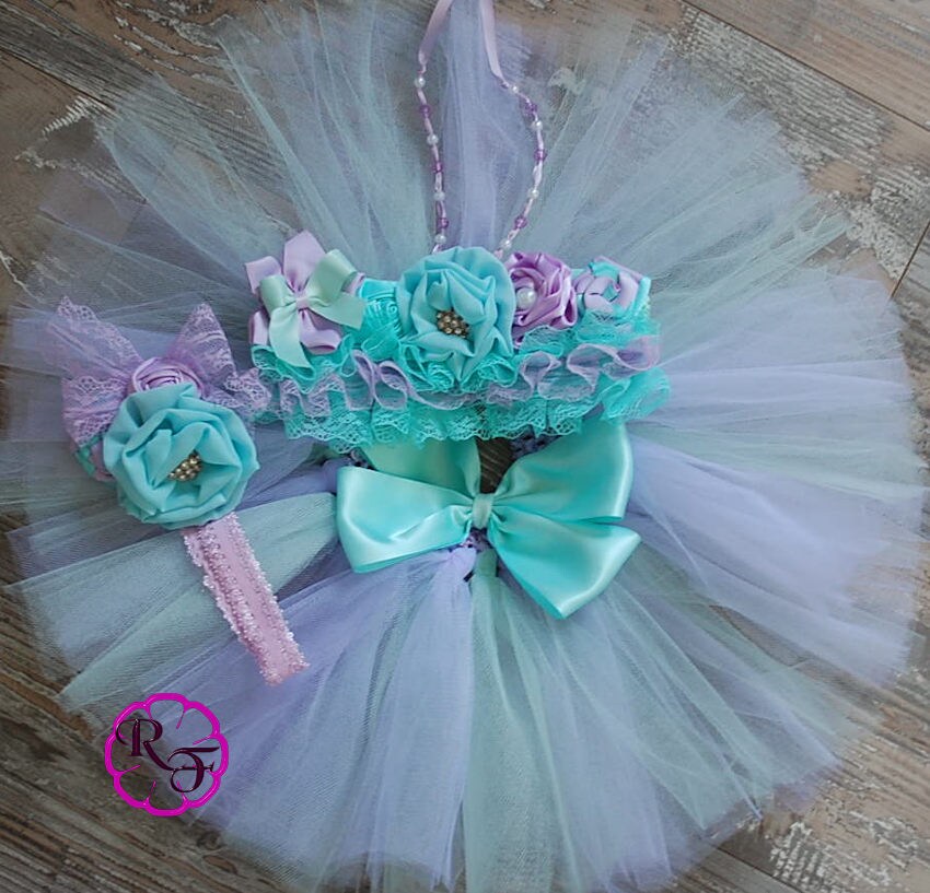 One year old outfit tutu set mint and lavender girl outfit for | Etsy