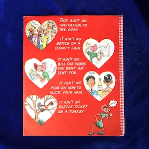 Carte de voeux drôle de 5 pages pour la Saint-Valentin américaine des années 40 !