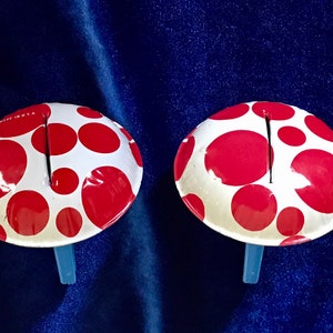 1950&#39;s Tin Lithograph Party Noisemakers Red Polka Dot