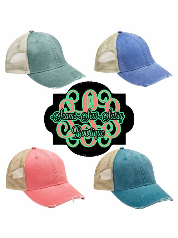 cute monogram hats
