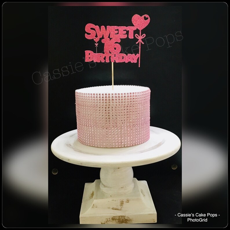Happy Sweet 16th Birthday Cake Topper