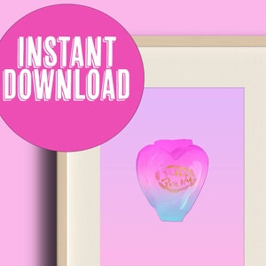 Printable 90s Toys for Cute Pastel Room Decor, Instant Download Art, 90s Nostalgia Pink Poster for Y2K Decor