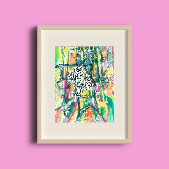 Chaos Quote Art Print Cubicle Decor Girl Boss Gift Cute Etsy
