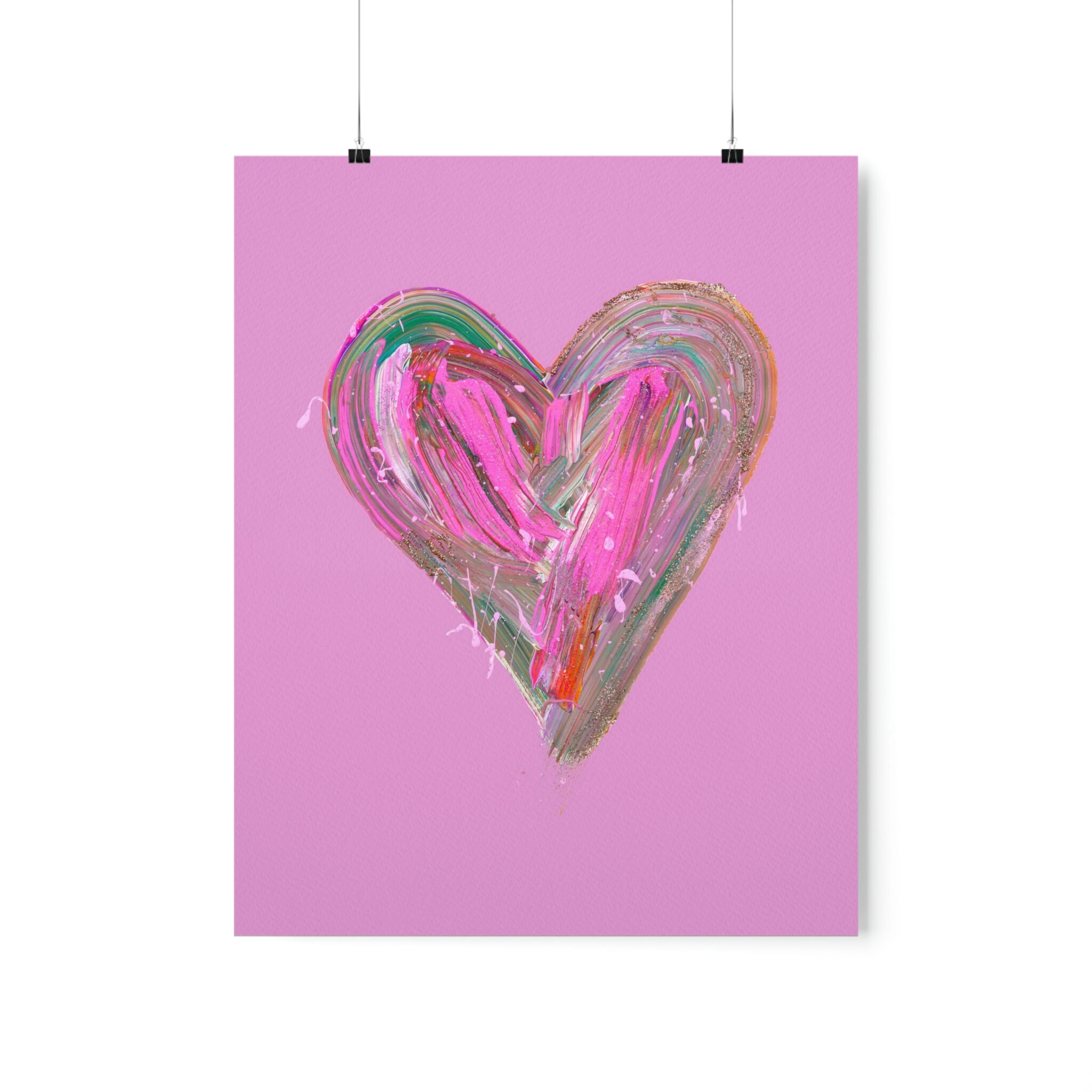 Ancient hearts pink Fine Art print A3 / A2 main image 1