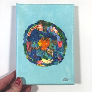 Upcycled Art Abstract Collage 5&quot;x7&quot;, Mixed Media Art for Indie Room Decor, Texture Painting for Earth Tone Wall Art