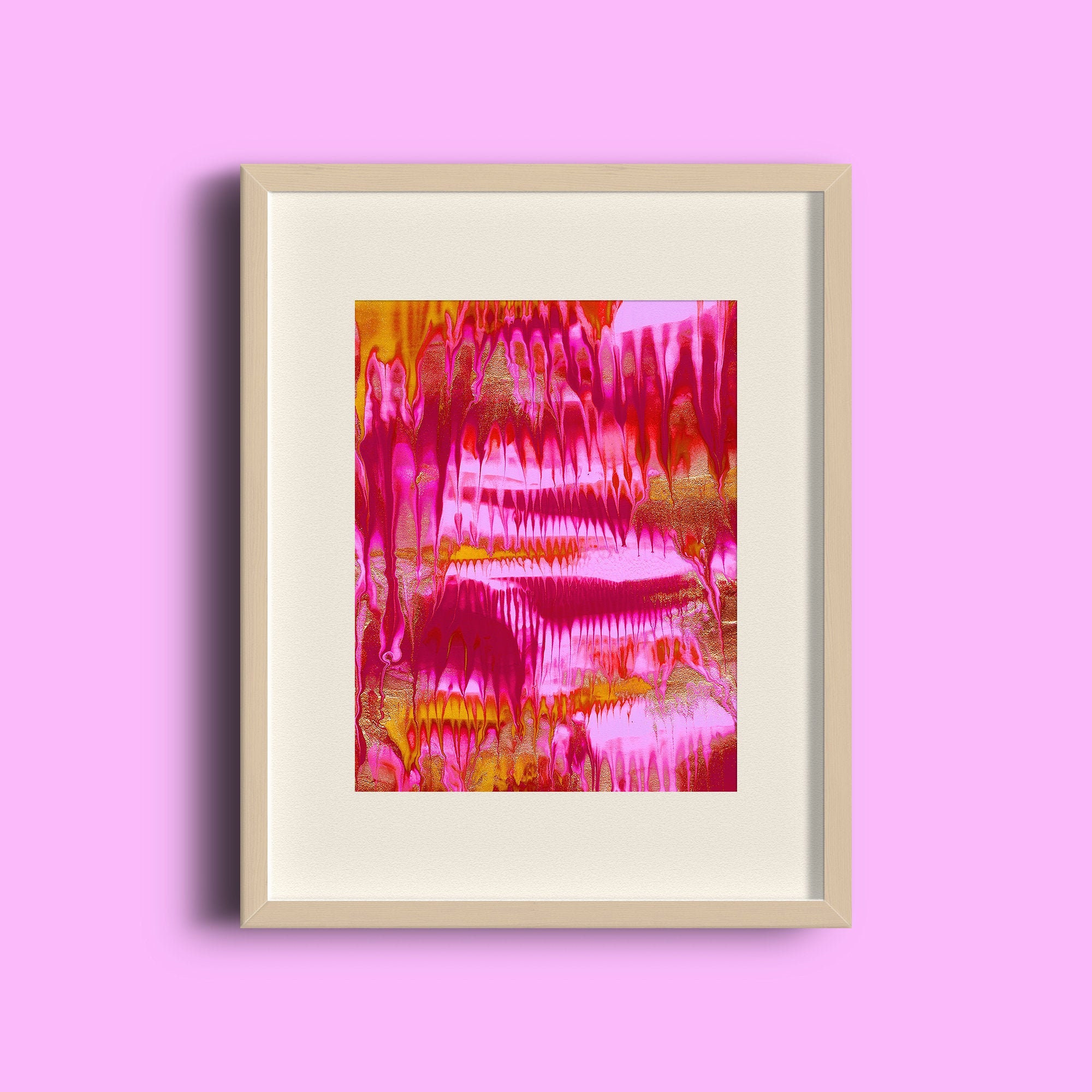 Red Wall Art Prints Colorful Fluid Art Print for Bright Etsy
