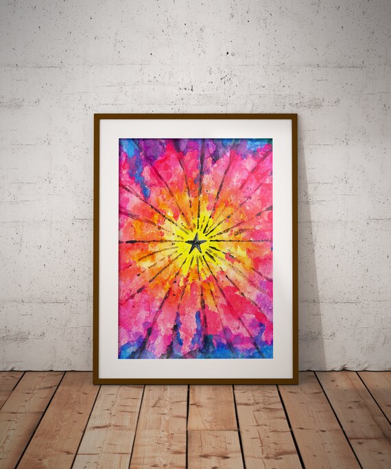 Star Rainbow Poster Celestial Wall Decor Girly Wall Art Etsy