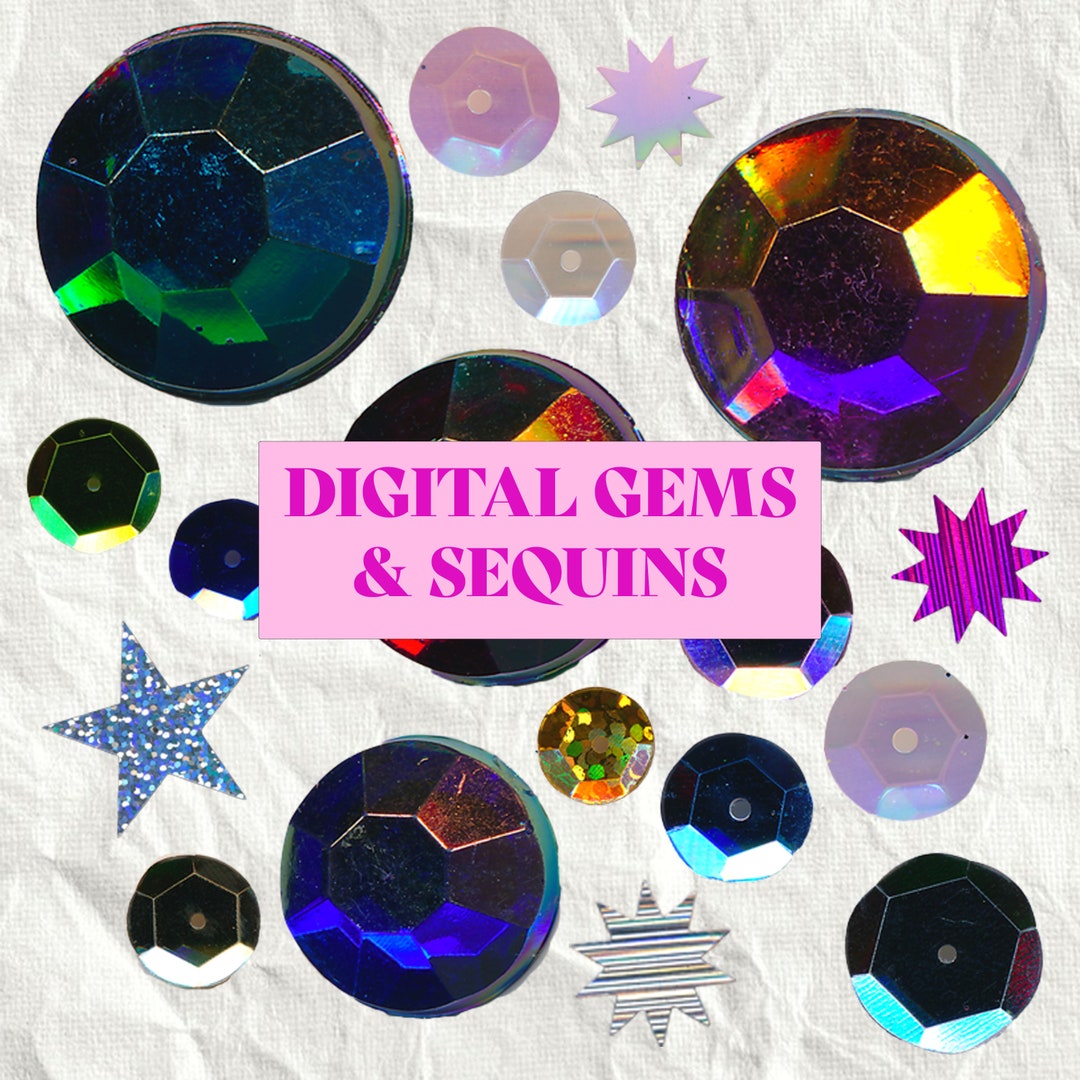 Digital Gems and Sequins for Printable Ephemera, Digital Scrapbooking