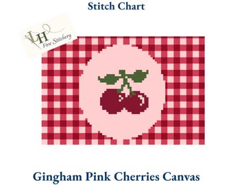 Diseño de bordado de cereza rosa roja / Descarga digital PDF