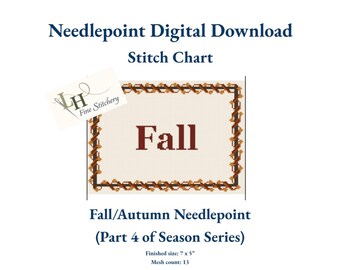 Serie de estaciones de otoño/otoño para bordado a punto de aguja 4/4 / Diseño digital en PDF / Malla 13