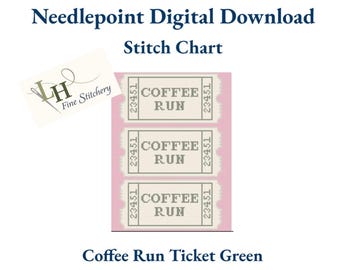 Entradas para Coffee Run Bordado / Descarga digital Diseño PDF / 18 mesh