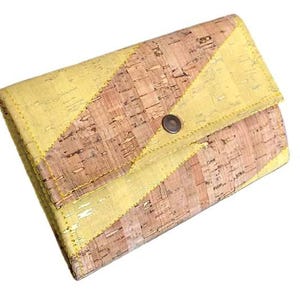 Cartera de corcho para mujer, cartera de corcho amarillo, cartera de mujer grande, carteras para su