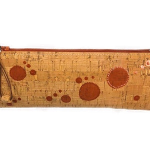 Sottile sacchetto di trucco di Cork, Vegan Cork matita caso, sacchetto cosmetico, trucco rosa Eco Bag
