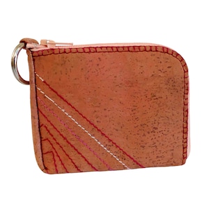 Tarjeta de crédito vegana Slim Purse Cork Keychain Purse for Women Business Card Keyring Purse Cork Card Case Handmade Vegan Gifts