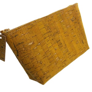 Womens cosmetici borsa Cork cerniera custodia borsa per donna Travel trousse viaggio regalo